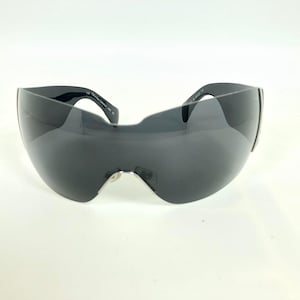 Calvin Klein CK 3045 Black Shield Sunglasses Polycarbonate Gray Lens 21-1