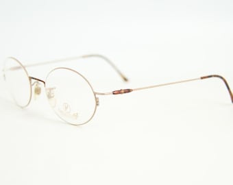 AMERICAN CITIES NEVADA Oval Gold Eyeglasses Optical Frame
