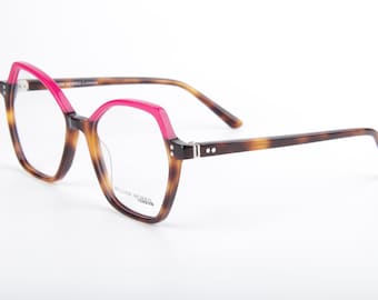 William Morris LN50216 Brown & Pink Square Eyeglasses Optical Frames