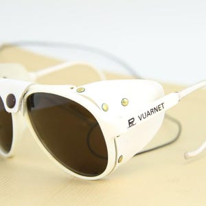 500 USD Vuarnet 430 Glacier Sunglasses White Cable Hook PX5000 Mineral Brown Lens