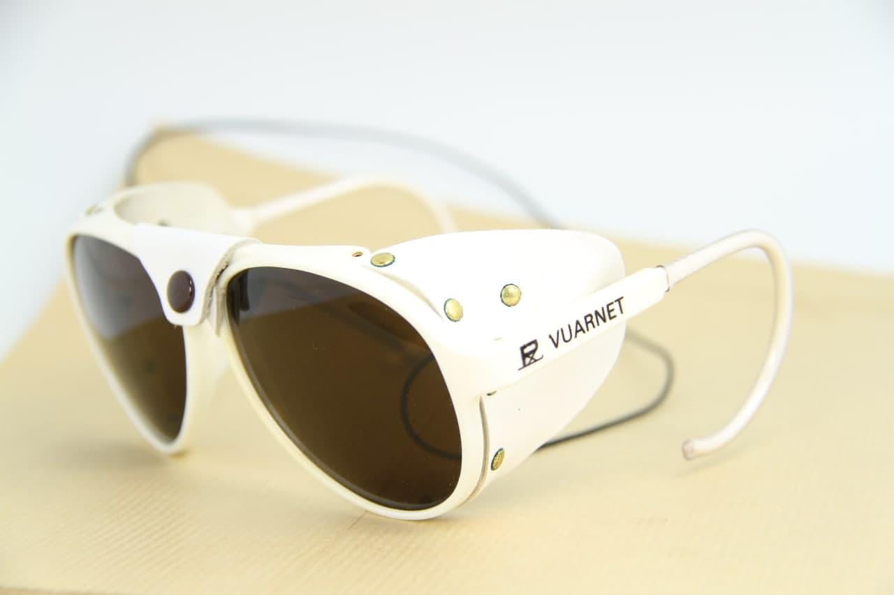 500 USD Vuarnet 430 Glacier Sunglasses White Cable Hook PX5000 Mineral Brown Lens