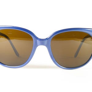 Vintage Vuarnet 002 Cat eye Blue Gypsie Sunglasses PX5000 Dark Brown Glass mineral lens - Made in France - Men Women