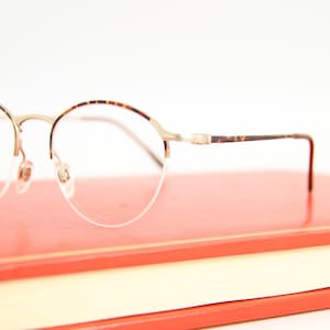 American Cities ORLANDO NY Round Brown Gold Eyeglasses Optical Frame