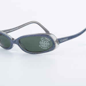 Rare Vuarnet 608 Sunglasses Blue Patterned PX3000 Mineral Gray Lens