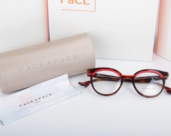 Rare FACE A FACE BOCCA 1920’s Brown Women&#39;s Cat Eye Eyeglasses Optical Frames