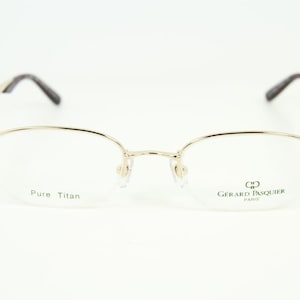 Gerard Pasquier GP 322 Gold Plated Titanium Eyeglasses Half Rim Frame Red Arms French Handmade