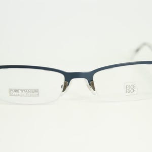 face a face NEW AGE 4 Blue Dark Half - Rim Titanium Frame Eyeglasses Glasses Made in France