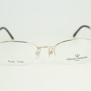 Gerard Pasquier GP 316 Gold Plated Titanium Eyeglasses Frame Red Half Rim Arms French Handmade