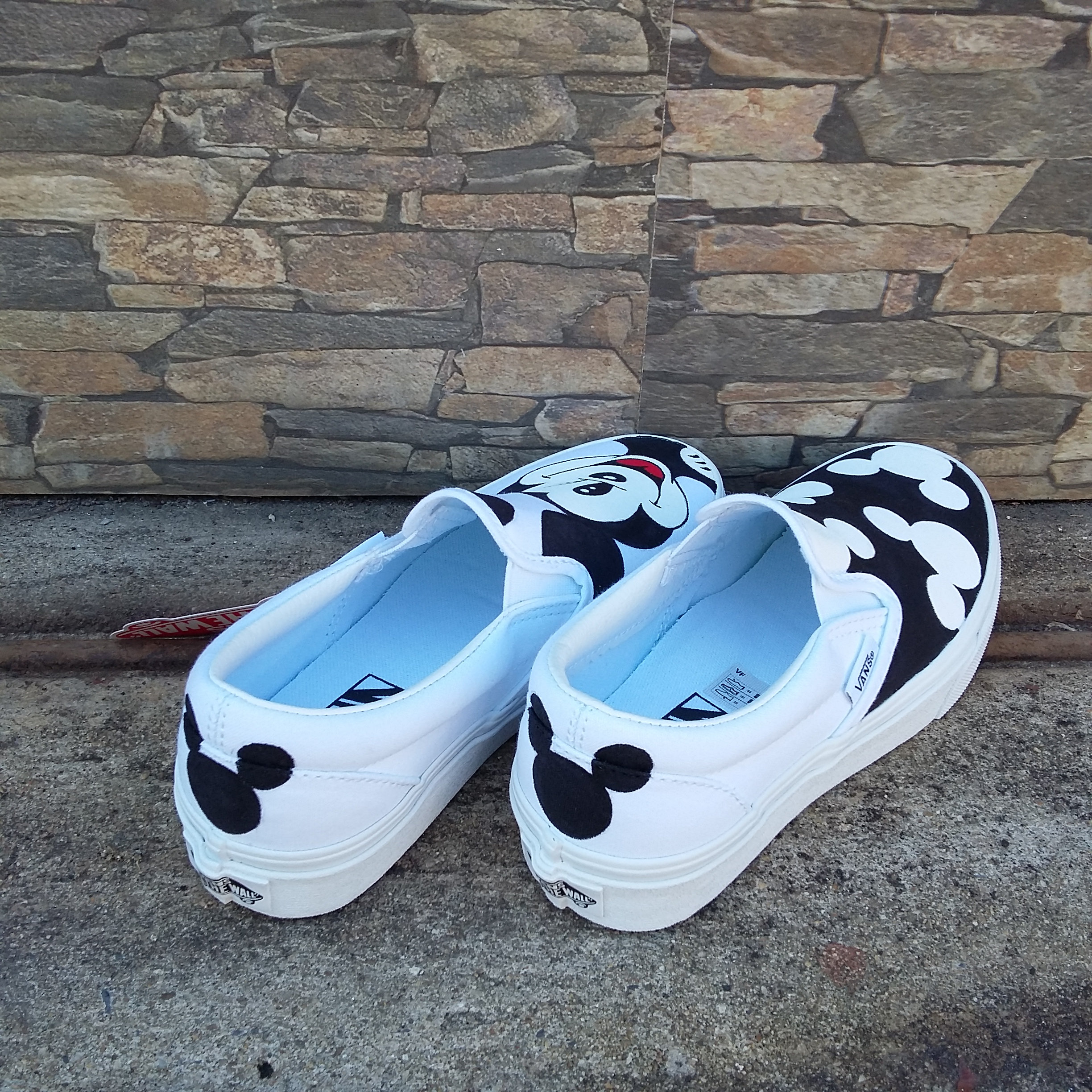 Hand Painted Mickey Mouse Vans Slip-ons, Disney Trip Shoes 
