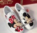 Mickey and Minnie shoes,Disney paint,Disney Vans,Disney Trip,Mickey Minnie Vans,Hand painted Mickey Minnie slip on,Gifts for Christmas product logo