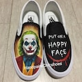 Joker Hand-Painted Vans Slip-Ons: Joaquin Phoenix Portrait Shoes product logo