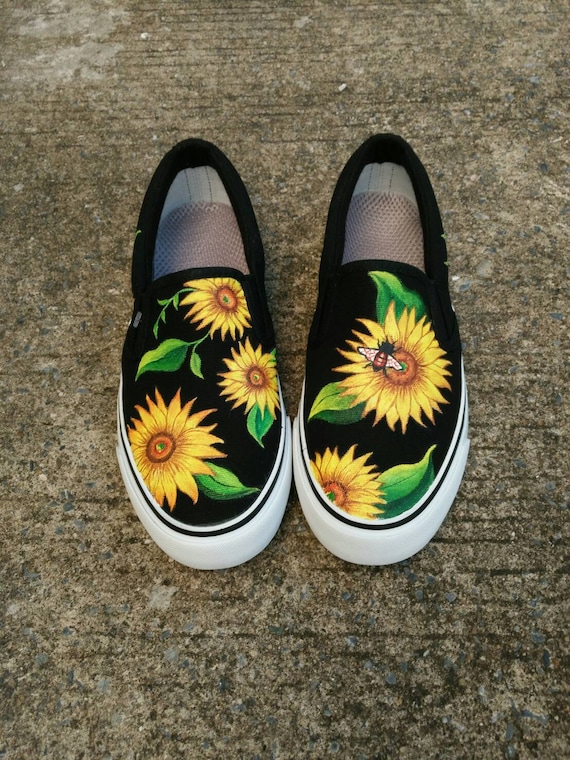 sunflower painting on vans