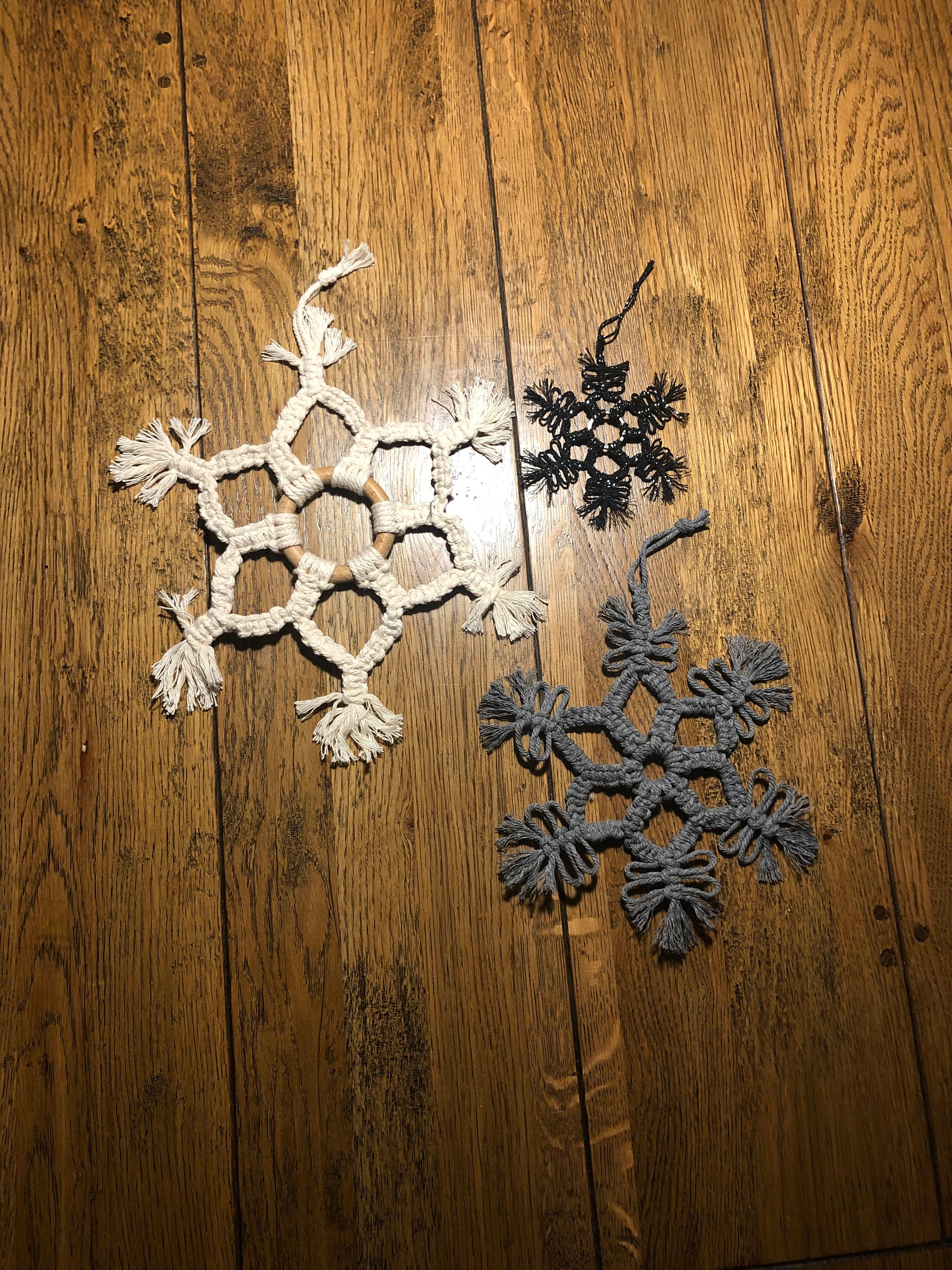 Flocon Décoration de Noël Macramé