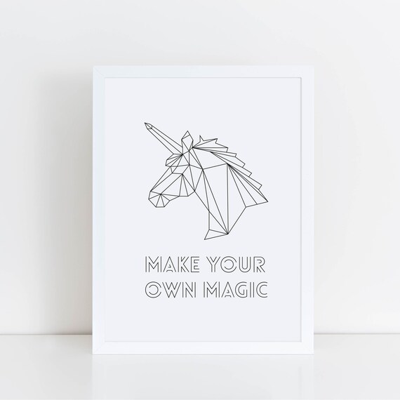 Unicorn Make Your Own Magic Typographic Print Quotes And Etsy Unicorn Make Your Own Magic Typographic Print Quotes And Etsy