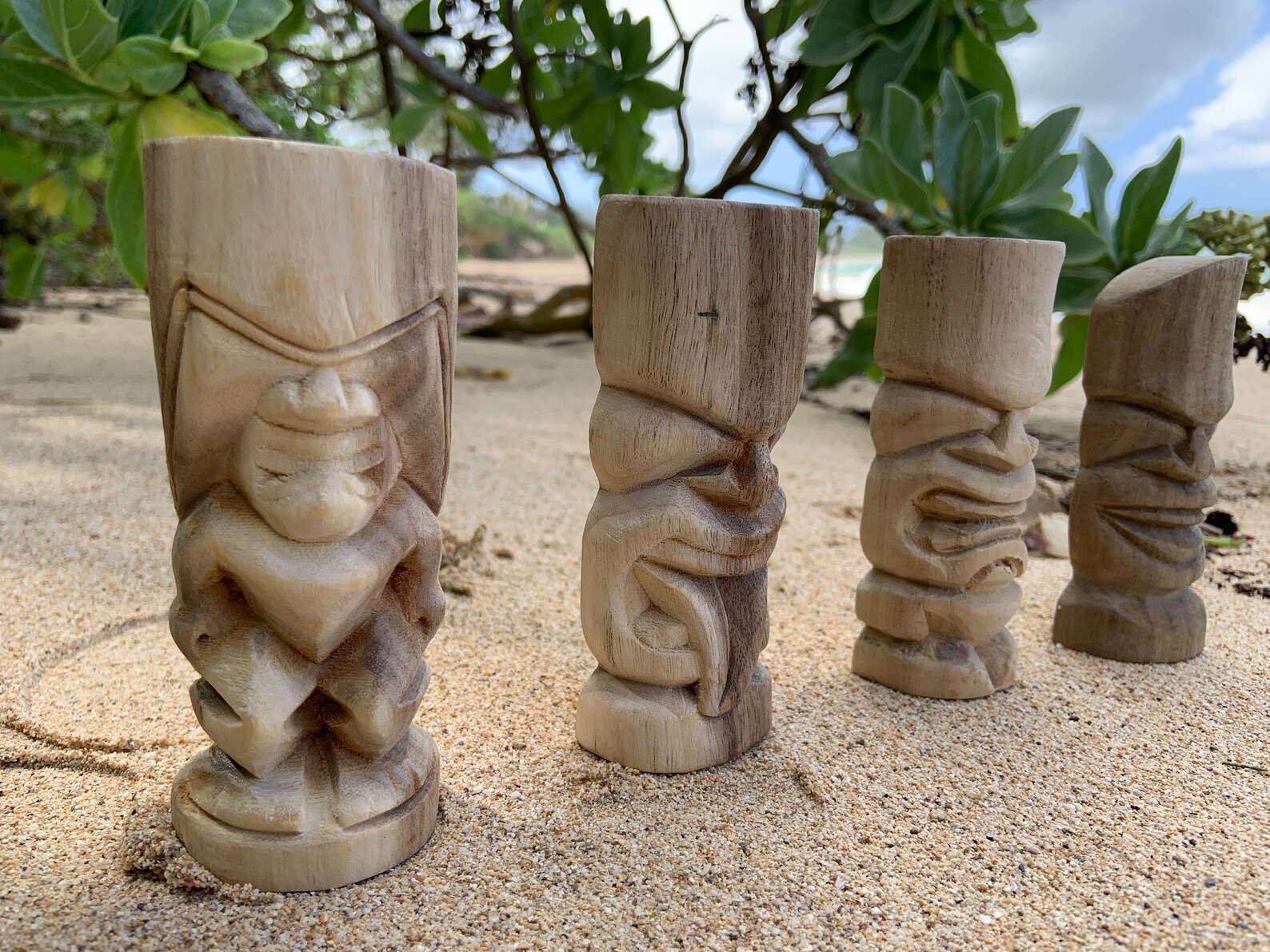 Minimalist Tikies set of 4 Ku Lono Kane and Kanaloa Etsy