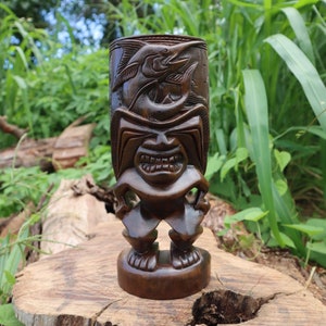9&quot; Tikis Ku-god van bescherming, tiki-man, tiki-sculpturen, tiki-goden, Hawaiiaanse tiki&#39;s, houtsnijwerk, tiki-kunst, gemaakt in Hawaï