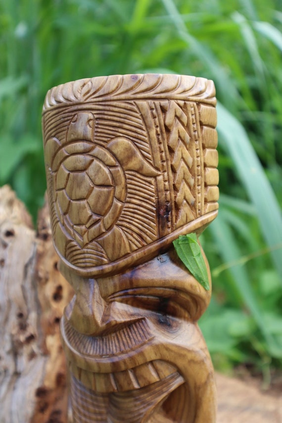 9 KANALOA TIKI, sculpture sur bois hawaïenne personnalisée de Dieu Tiki,  sculpture hawaïenne, statue, sculpture sur bois, tête tiki, homme tikis,  fabriqué à Hawaï -  Canada