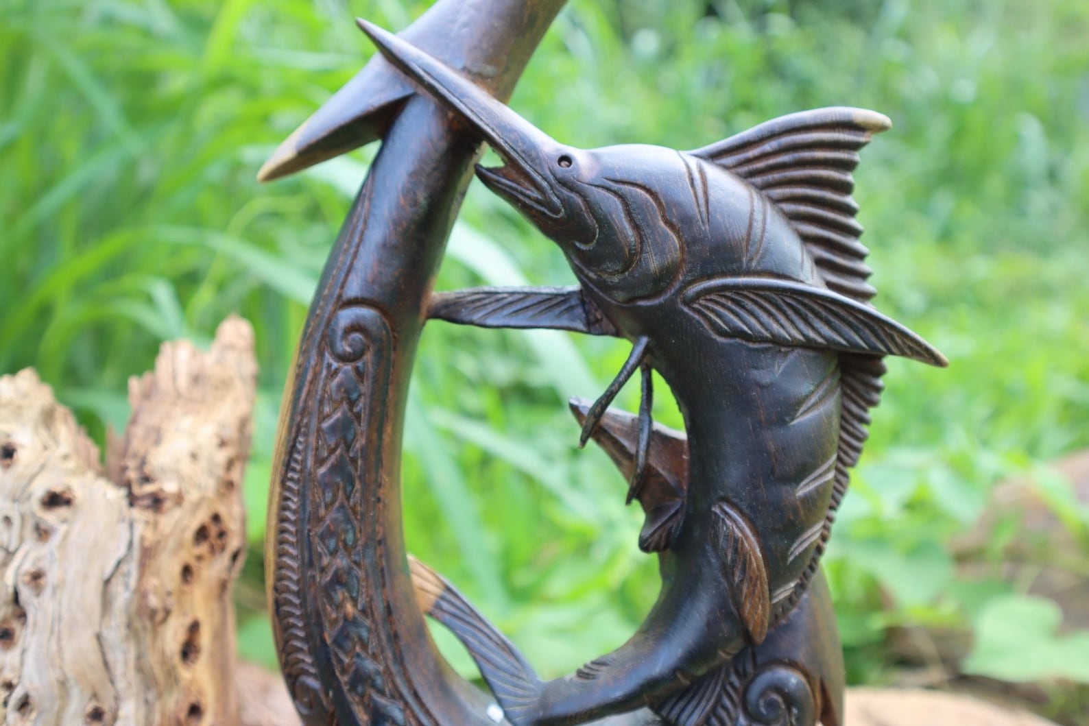 11 Marlin Fish With Hawaiian Maui Fishing Hook Wooden Etsy