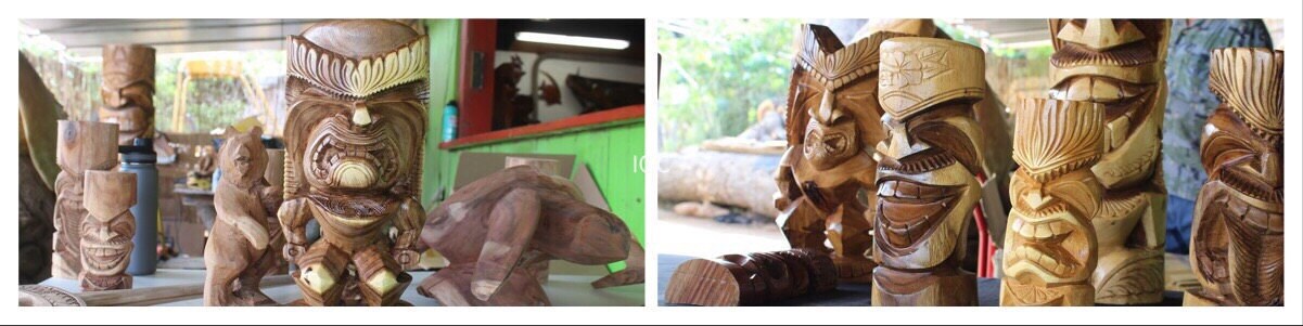 Vintage Tiki Rosewood Wooden Figure - Original From Tahiti