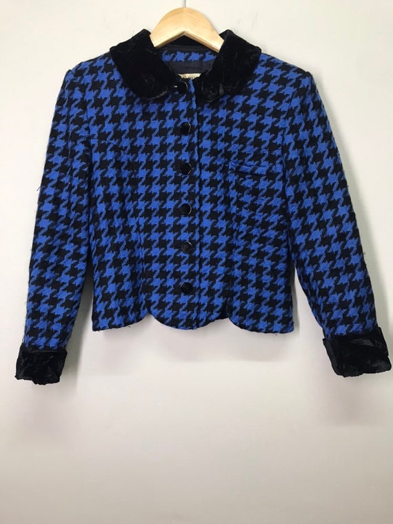 Vintage Hanae Mori Knitwear Crop Top Jacket Velvet