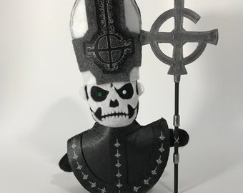 Papa Emeritus II with Staff, Ghost, Plush Doll, Papa Plushie