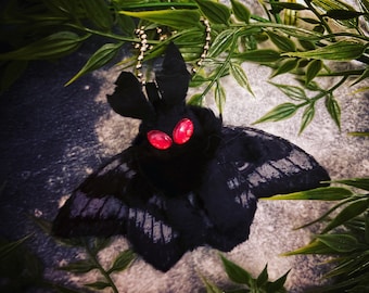 Mothman Mini, Keychain, Magnet, Cryptid, Plush Keychain, Moth Figurine, Decoration, Handmade, Posable