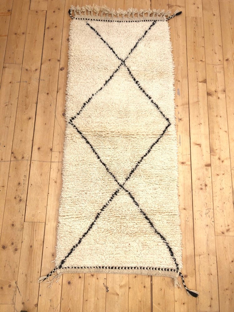 Tapis Berbère Marocain Beni Ouarain Pour Couloir 1, 8x0, 77M Neuf