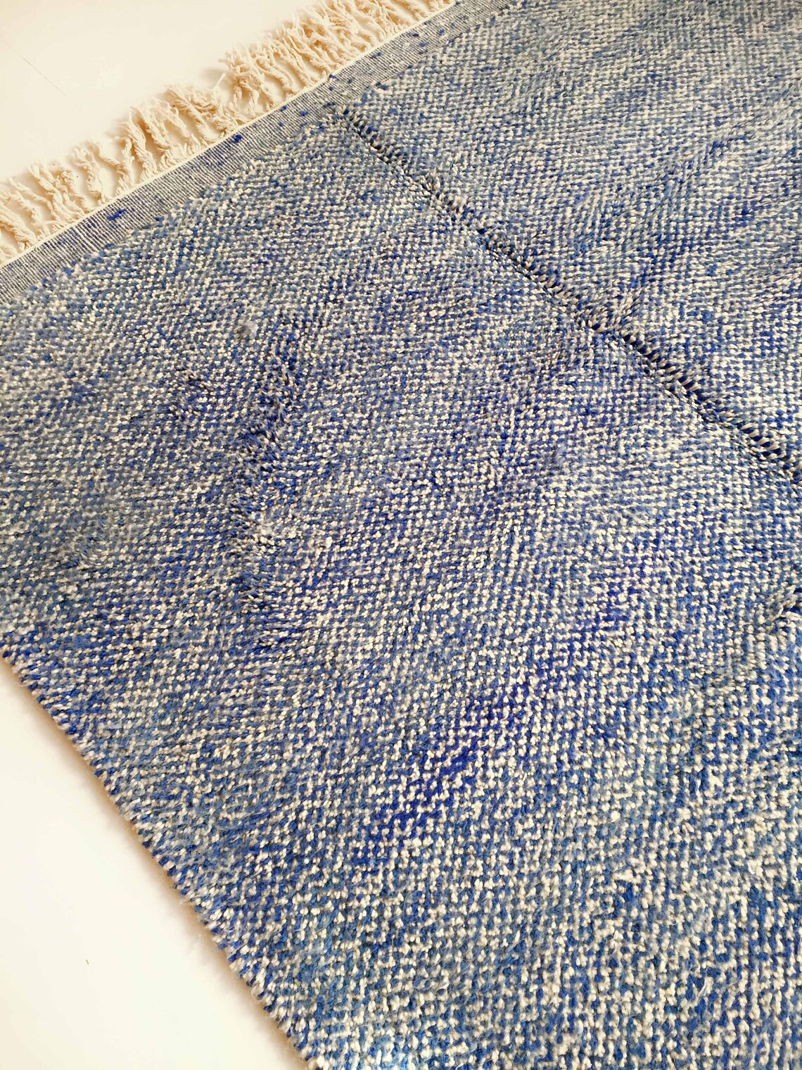 Berber Carpet Beni Ouarain Blue Mottled 305x205cm Etsy