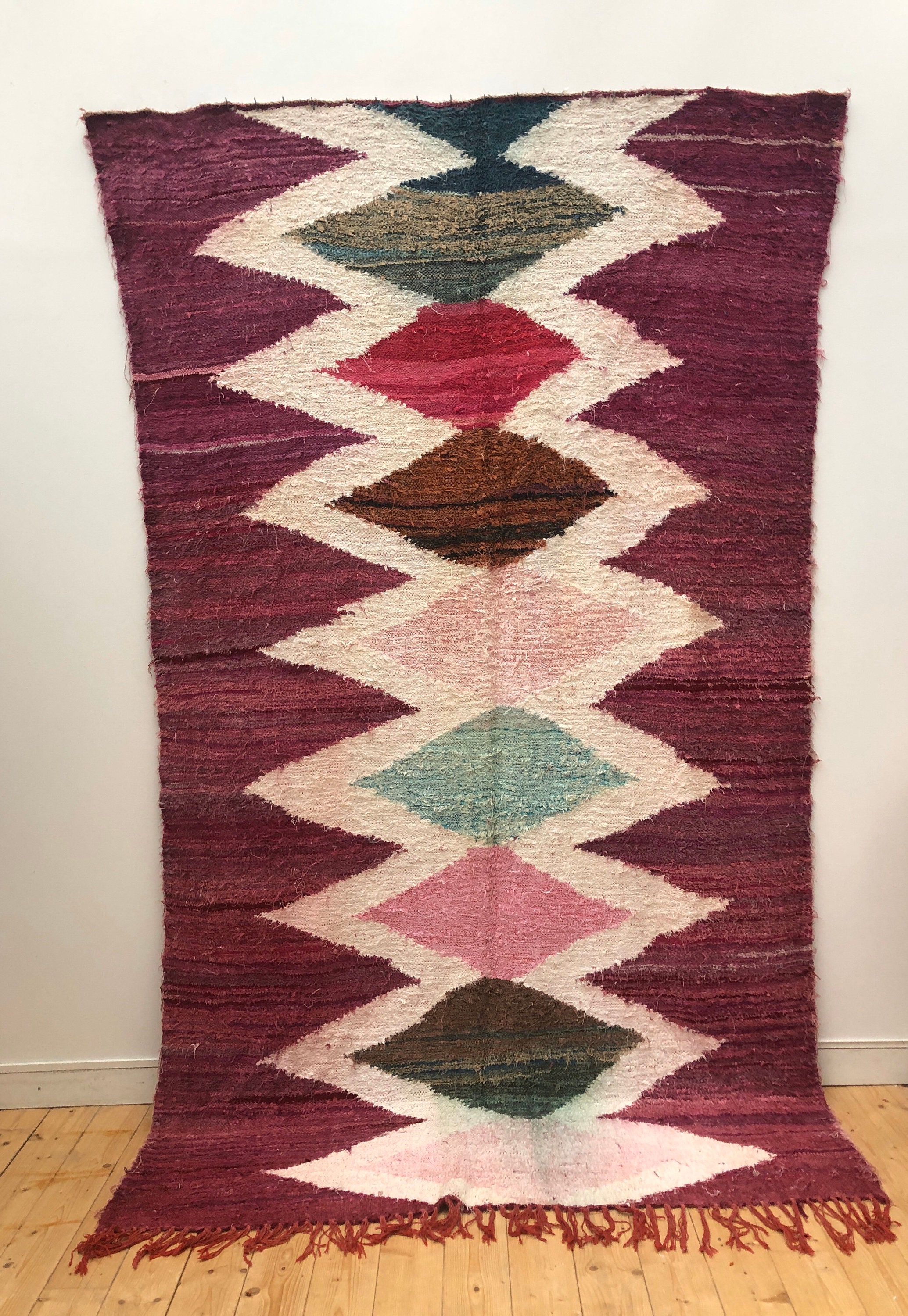 Tapis Berbère Marocain Kilim Boucherouite Neuf 3, 06x1, 71M
