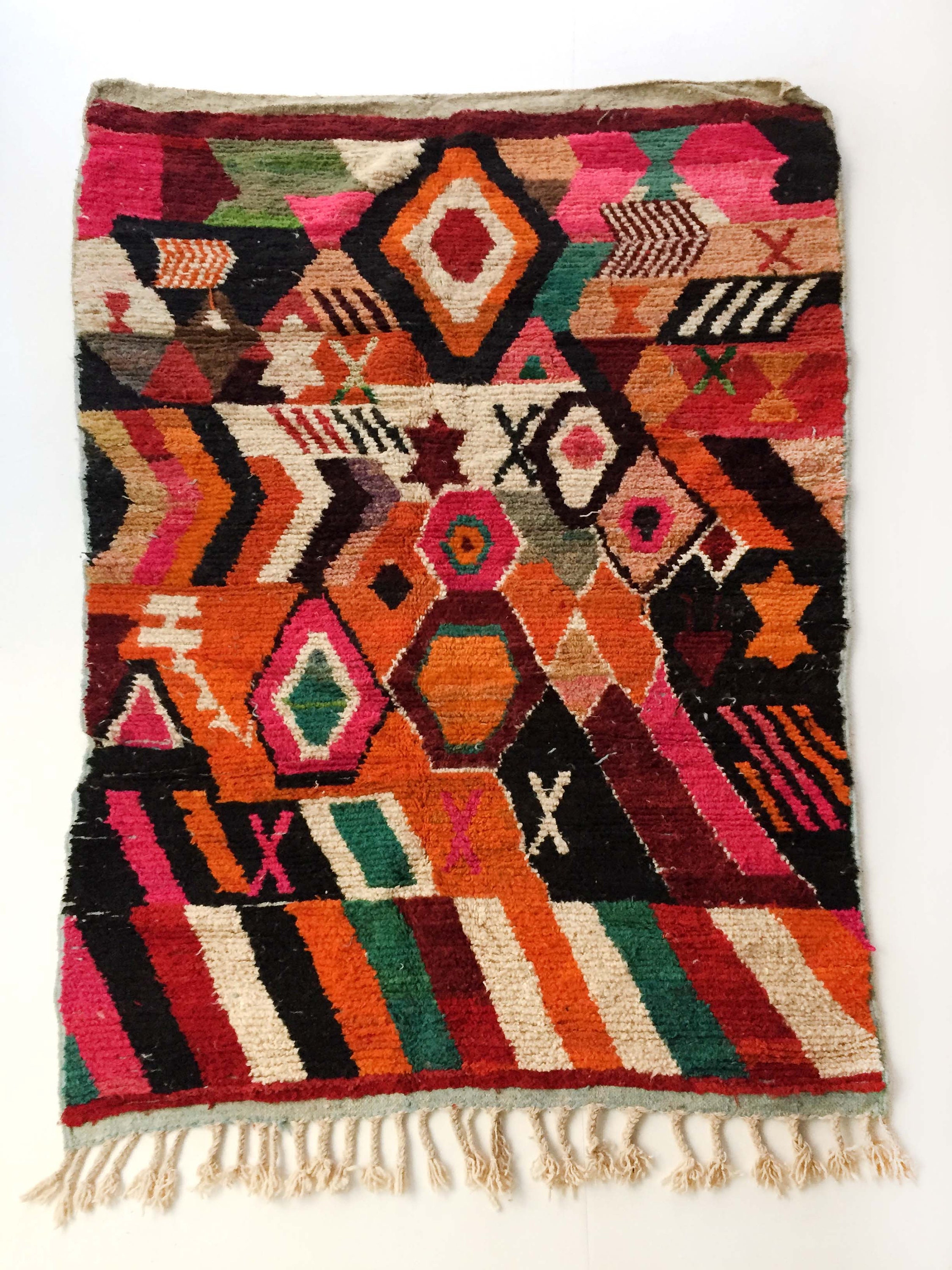 Tapis Berbère Boujaad à Motifs Graphiques Colorés 240x160cm