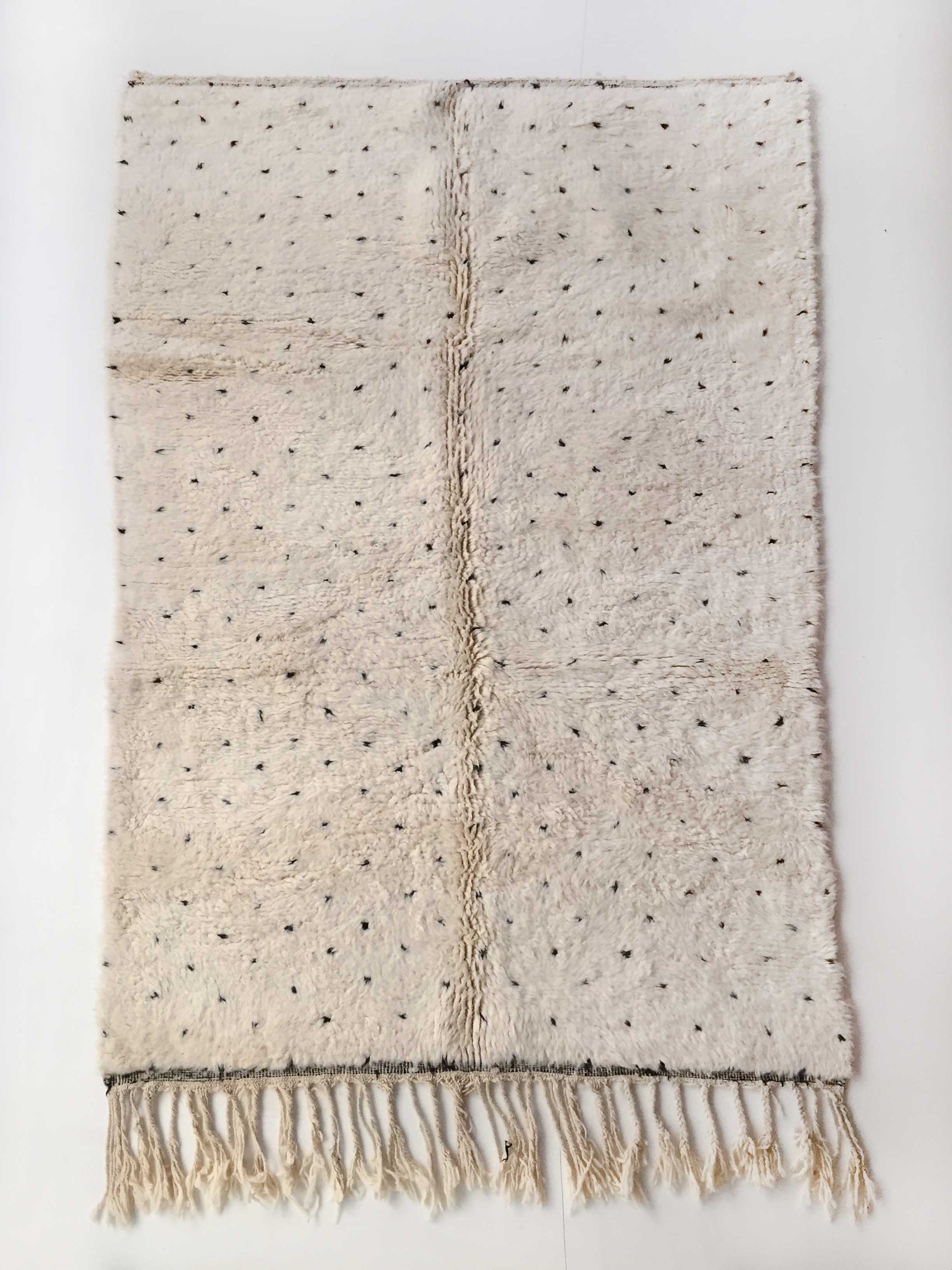 Tapis Berbère Marocain Beni Ouarain à Pois Noirs 2, 51x1, 59M