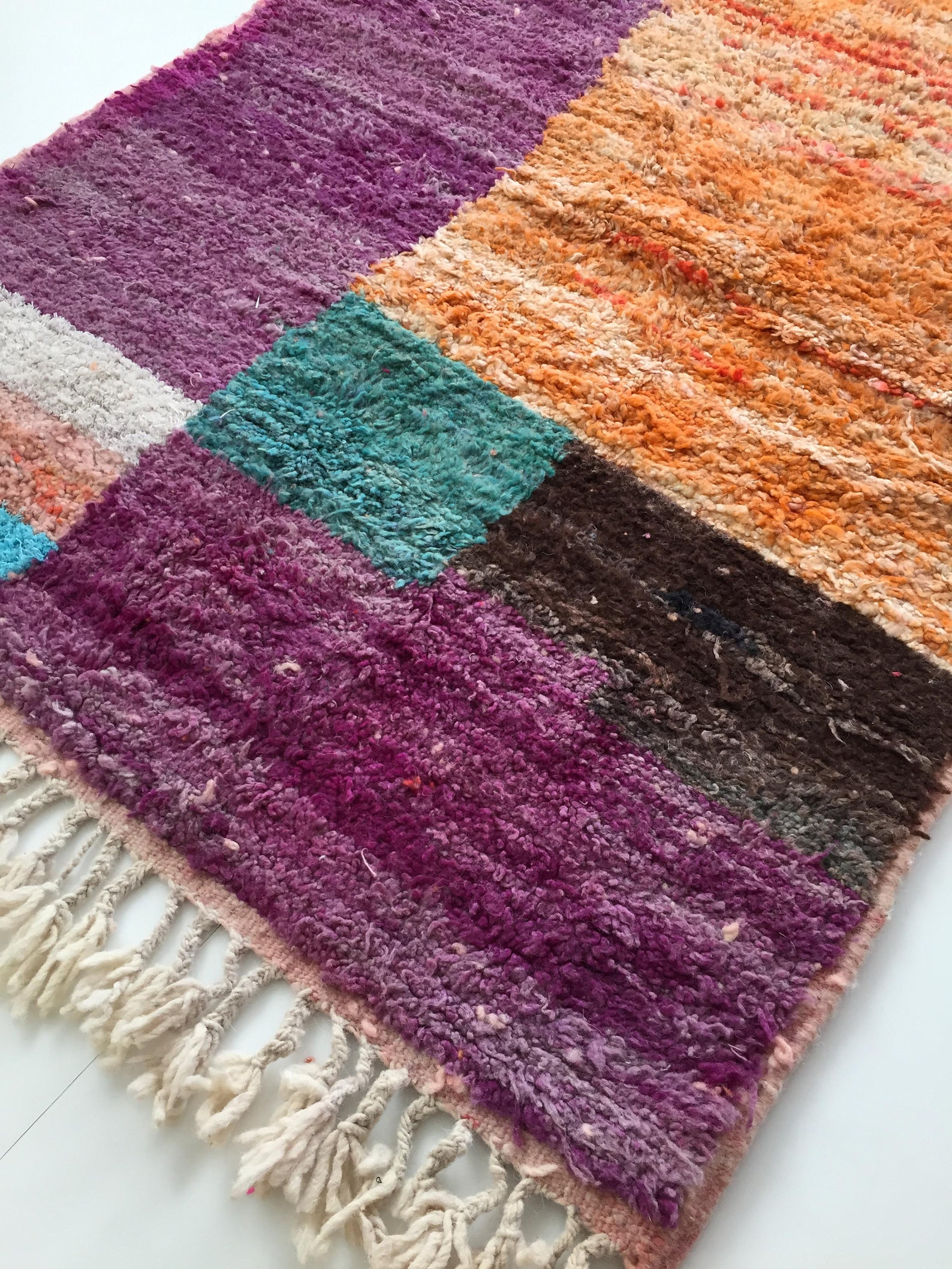 Berber carpet Boujaad with colored and mottled flats 292x196cm Etsy