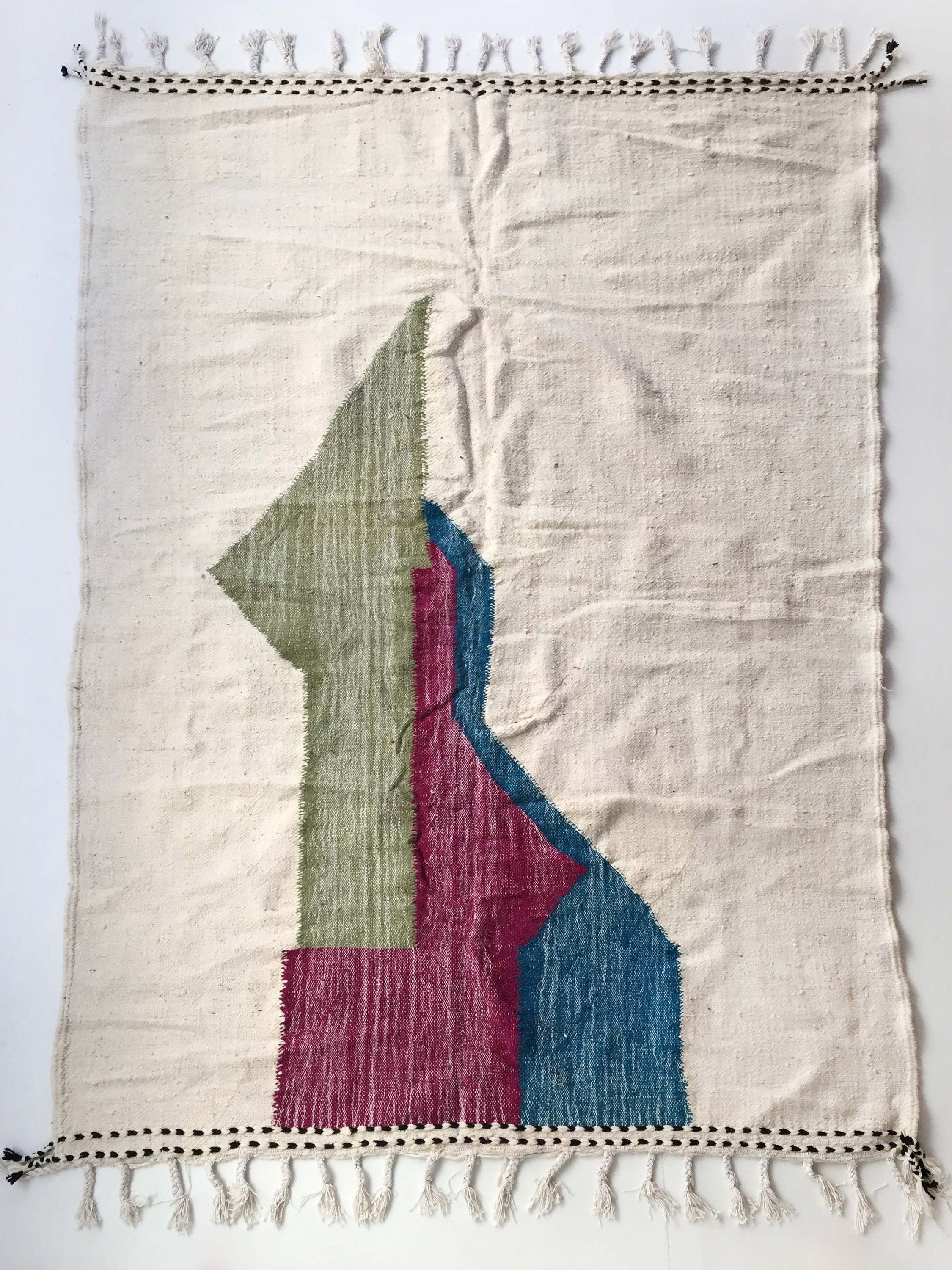 Kilim Berbère Écru à Motifs Colorés 278x196cm