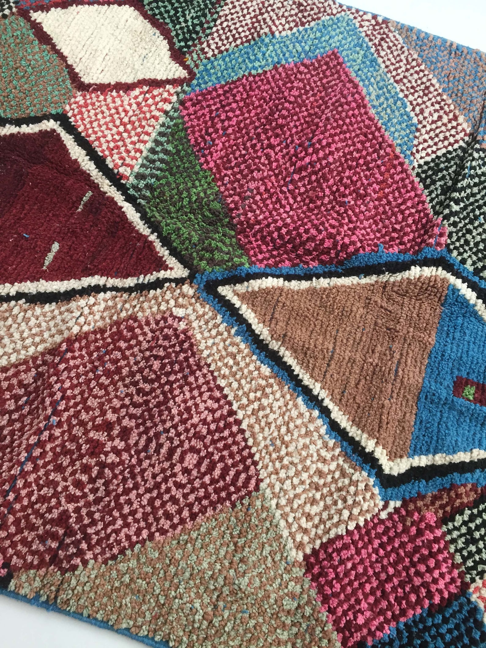 Boujaad Berber carpet with multicolored graphic patterns Etsy