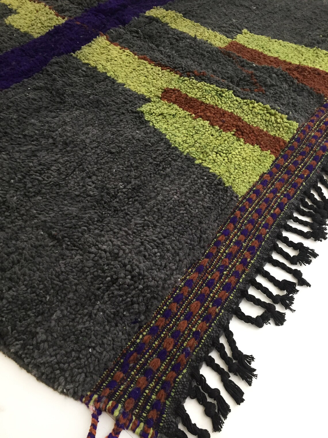 Berber carpet Boujaad gray with colored patterns 240x156cm Etsy