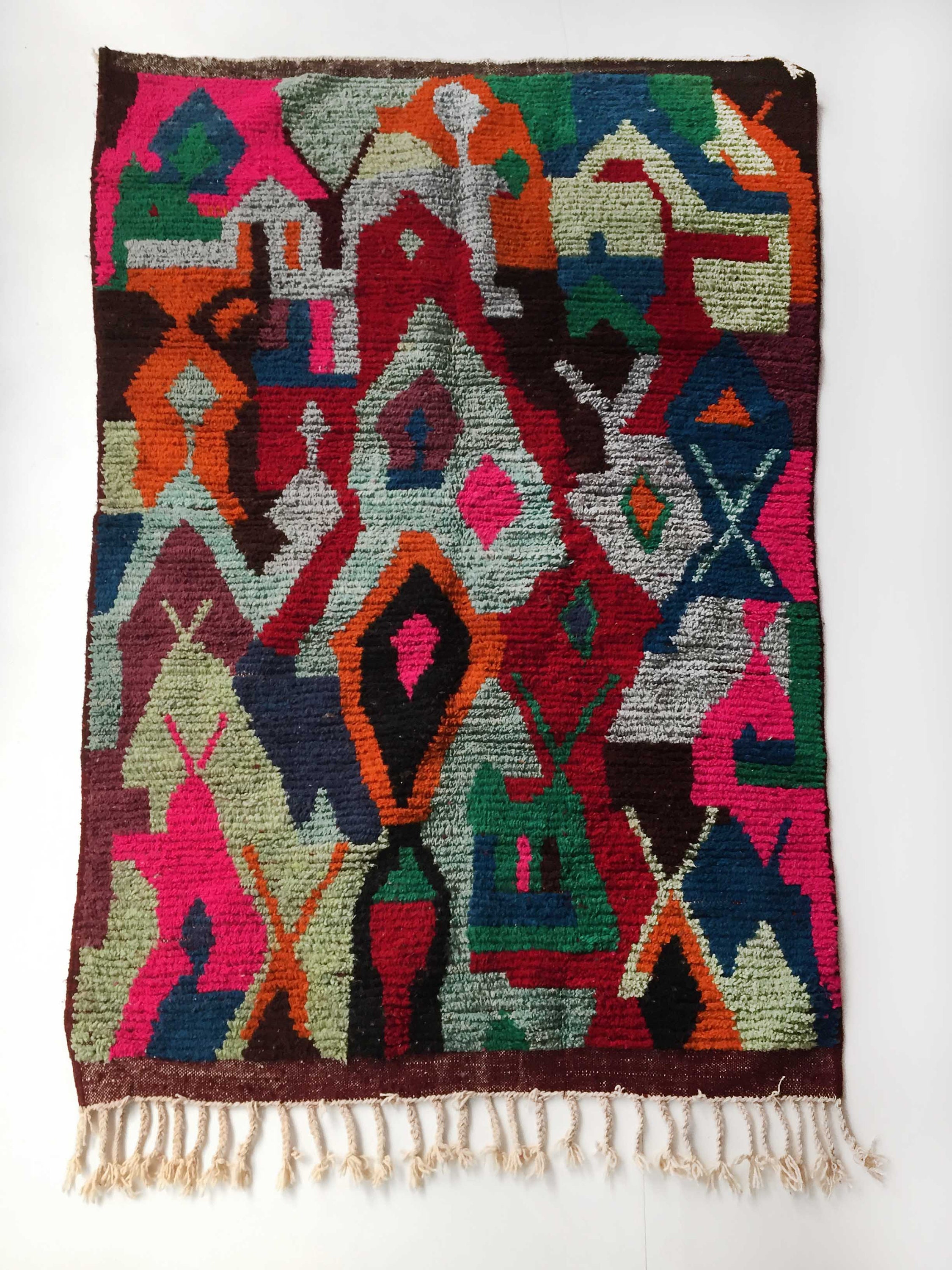 Tapis Berbère Marocain Boujaad à Motifs Colorés 2, 48x1, 53M