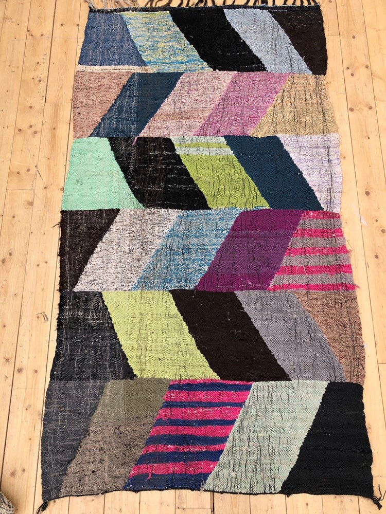 Tapis Berbère Kilim Boucherouite 2, 33x1, 25