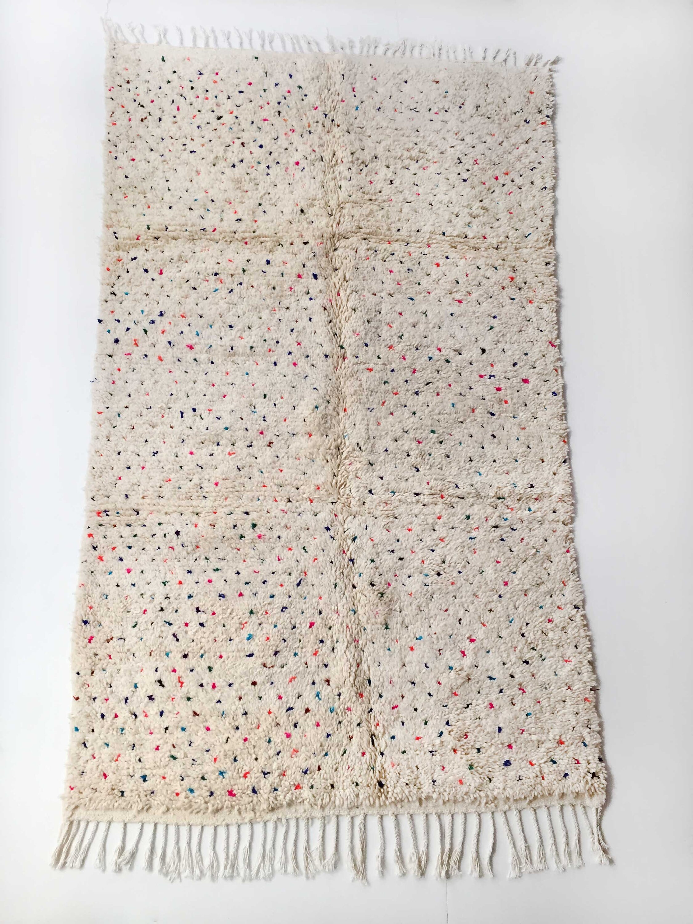 Tapis Berbère Marocain Beni Ouarain Neuf à Pois Colorés 2, 62x1, 47M