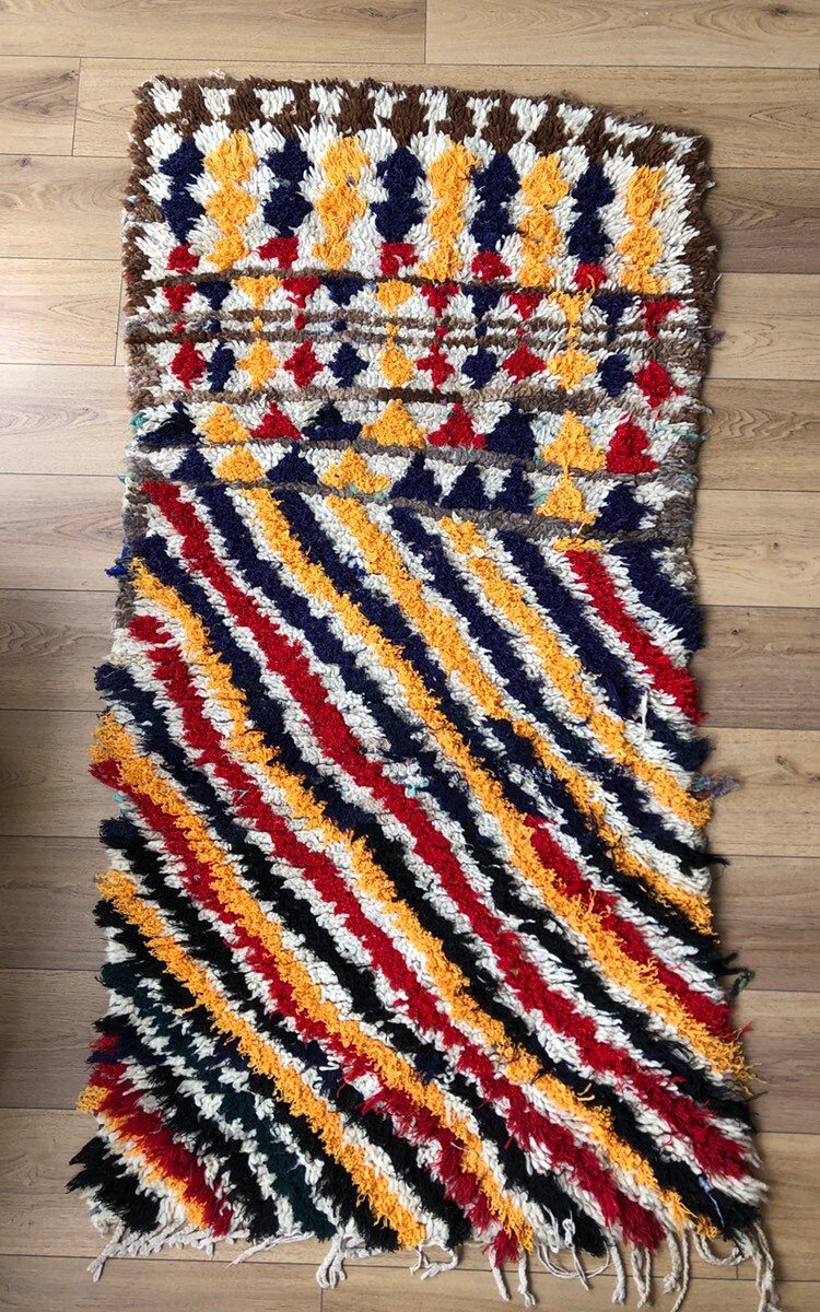 Tapis Vintage Berbère Marocain Beni Ouarain 1, 87x0, 92M