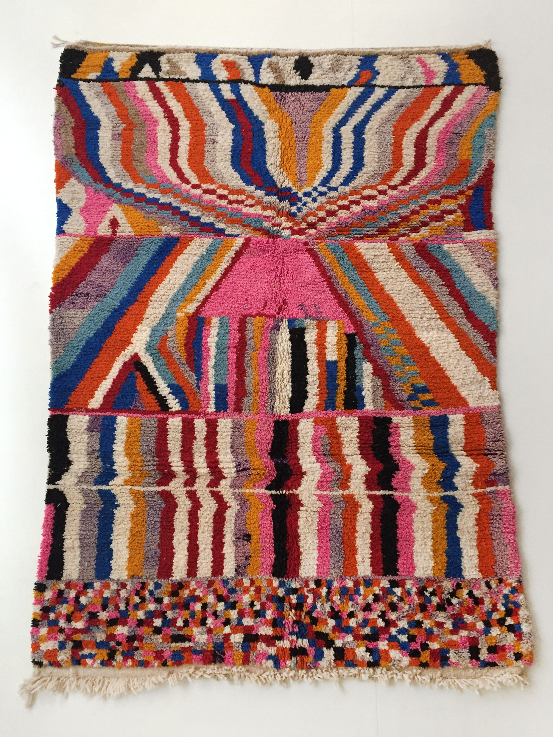 Tapis Berbère Boujaad à Motifs Géométriques Colorés 245x165cm