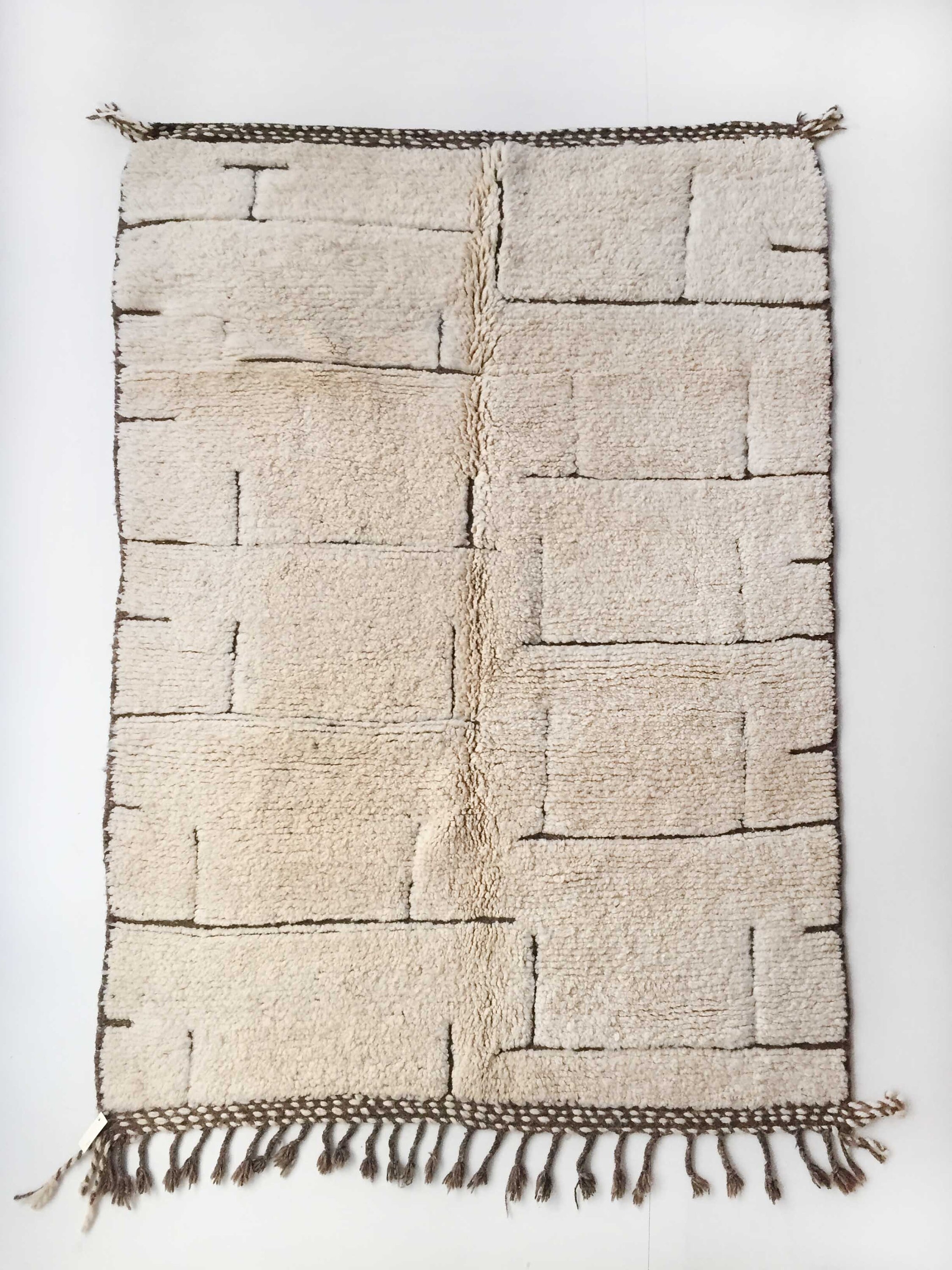 Tapis Berbère Marocain Beni Ouarain à Motifs Géométriques 2, 46x1, 55M Neuf