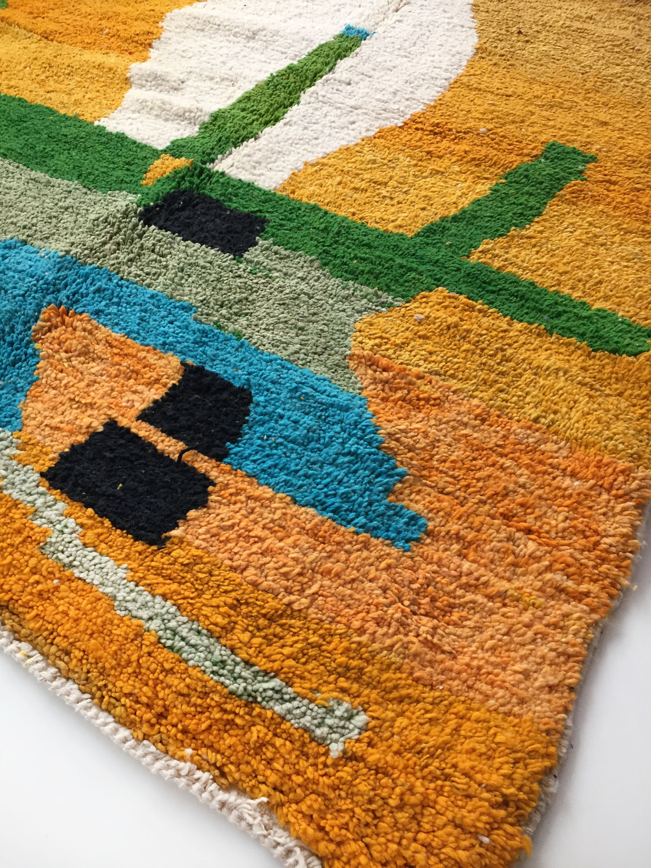 Berber carpet Boujaad orange with colored patterns 275x182cm Etsy