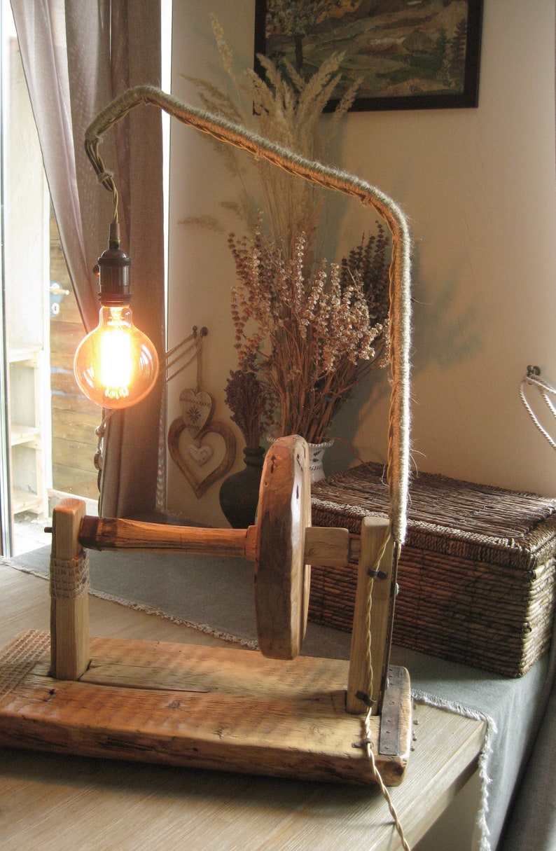 Reclaimed Wood Table Lamp. Etsy