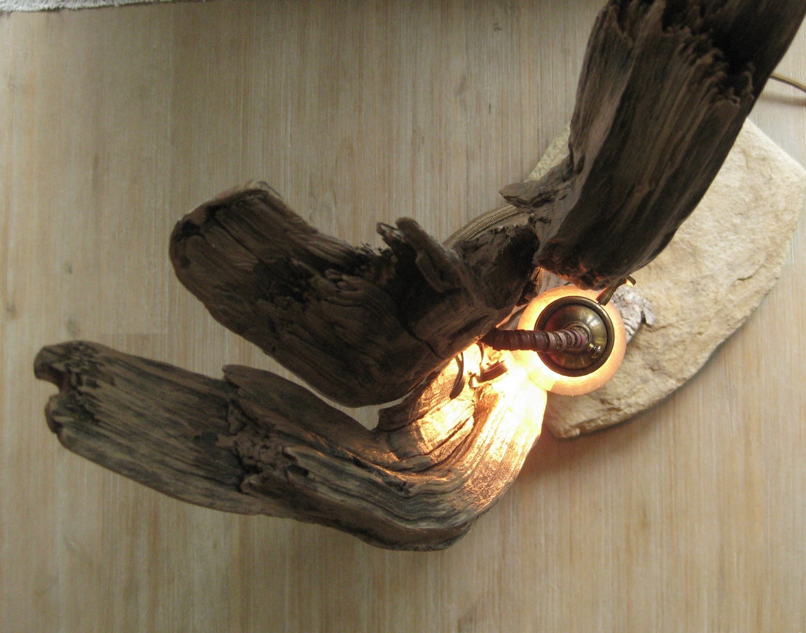 Reclaimed Wood Table Lamp. Etsy