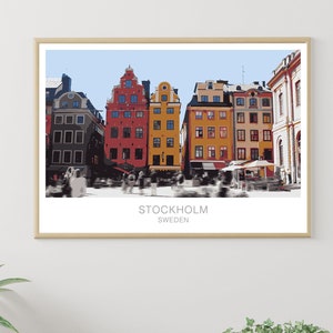 Stockholm Poster, Travel Wall Art, Sweden Poster