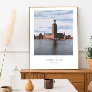 Stockholm Poster, Travel Wall Art, Sweden Poster