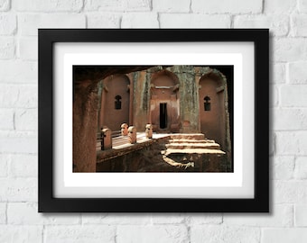 Colour photograph. Rock Churches of Lalibela, Ethiopia, Ethiopian Art , Ethiopia Decor, Ethiopia Print, Ethiopia Poster, Wall Art, Ethiopian