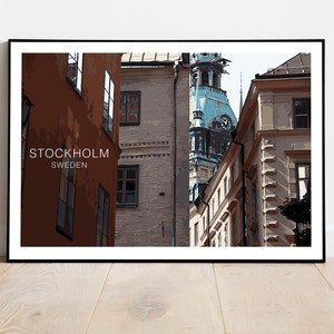 Stockholm Poster, Travel Wall Art, Sweden Poster