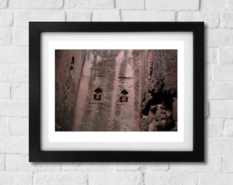 Colour photograph. Rock Churches of Lalibela, Ethiopia, Ethiopian Art , Ethiopia Decor, Ethiopia Print, Ethiopia Poster, Wall Art, Ethiopian