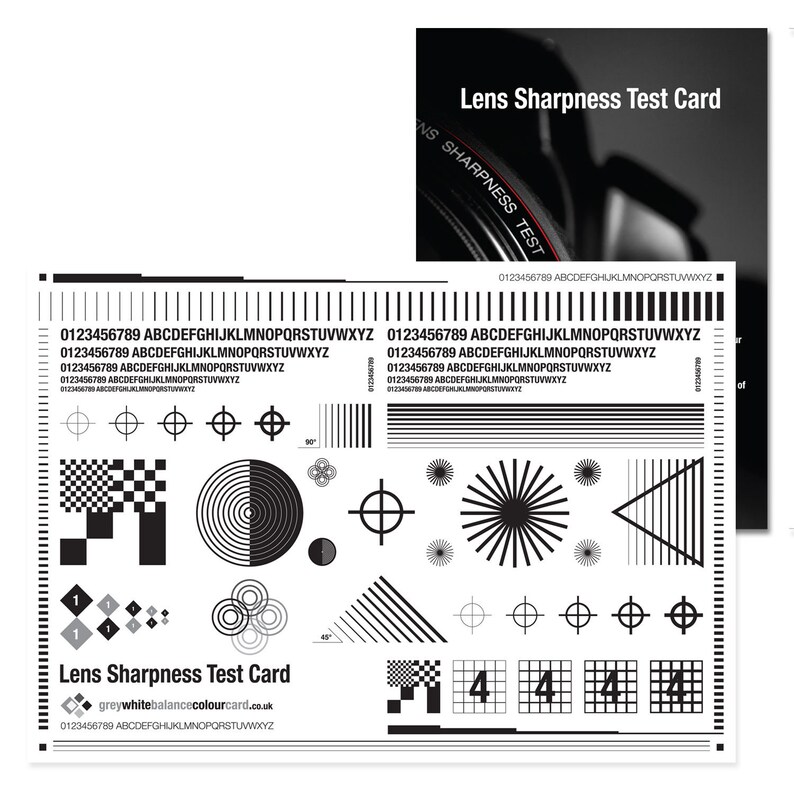 Camera Lens Sharpness Test Card A4 Size 210mm X 297mm Etsy